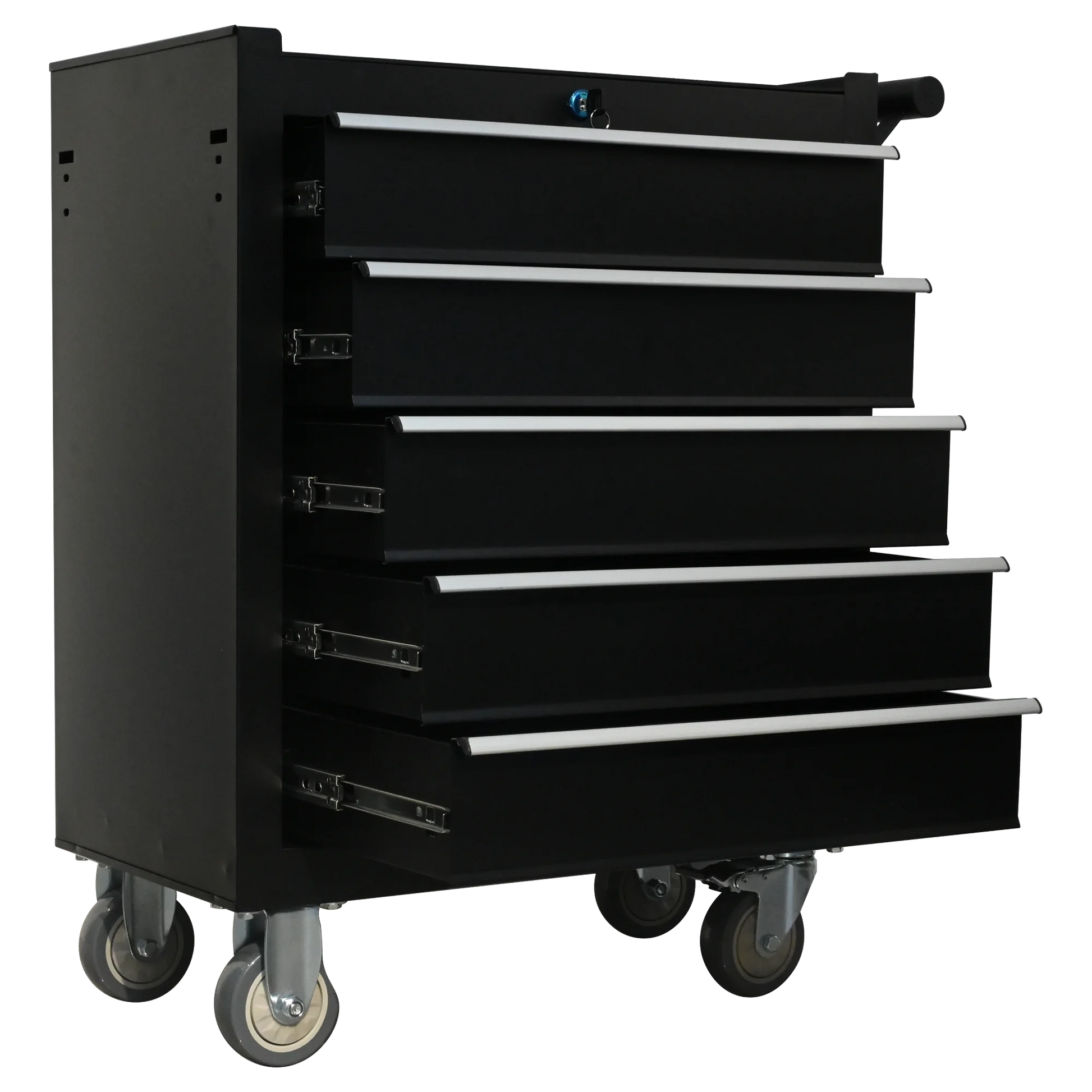 5-Drawer Metal Rolling Tool Cabinet, Storage Toolbox with Brake wheels, Tool Chest with lock, Suitable for Warehouses, Garages, Repair Shops