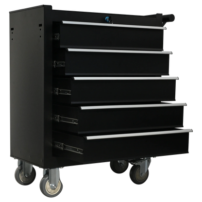 5-Drawer Metal Rolling Tool Cabinet, Storage Toolbox with Brake wheels, Tool Chest with lock, Suitable for Warehouses, Garages, Repair Shops
