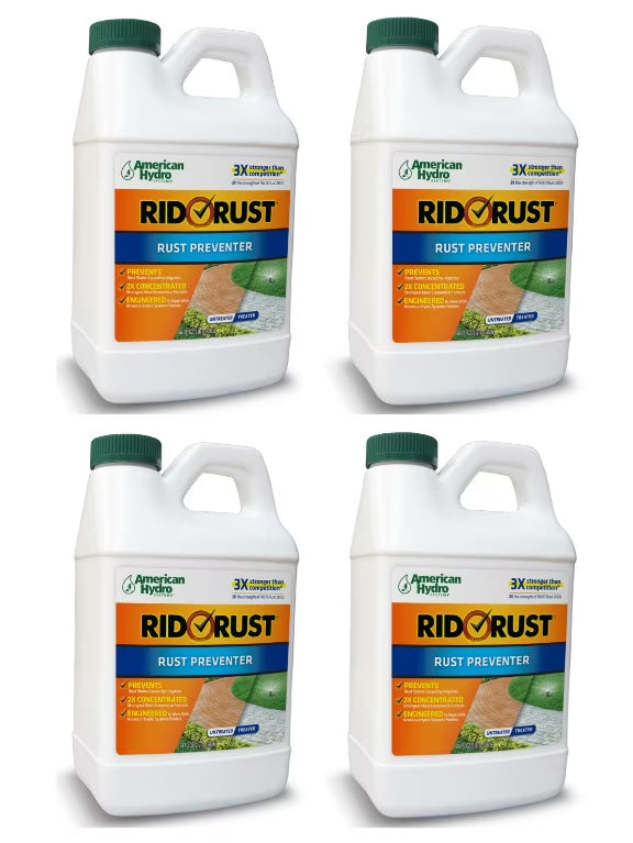 American Hydro Systems RR1 Rid O' Rust 2X Concentration Stain Preventer, 1/2 Gallon Bottle, Pack of 4