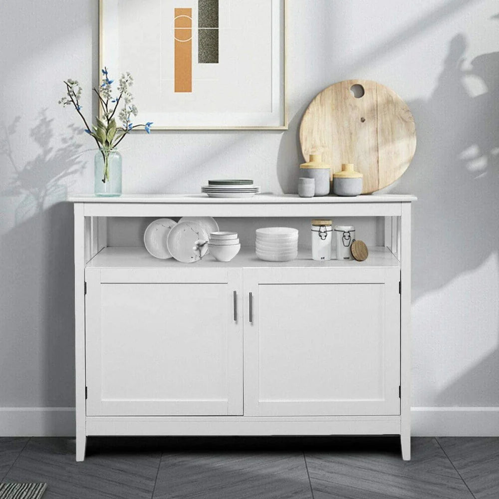 Ktaxon Kitchen Storage Sideboard Dining Buffet Server Cabinet Cupboard, Free Standing Storage Chest Cabinets and Shelf,White