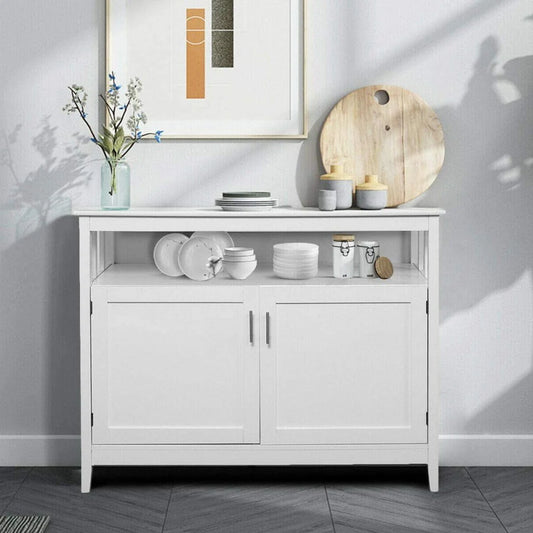 Ktaxon Kitchen Storage Sideboard Dining Buffet Server Cabinet Cupboard, Free Standing Storage Chest Cabinets and Shelf,White