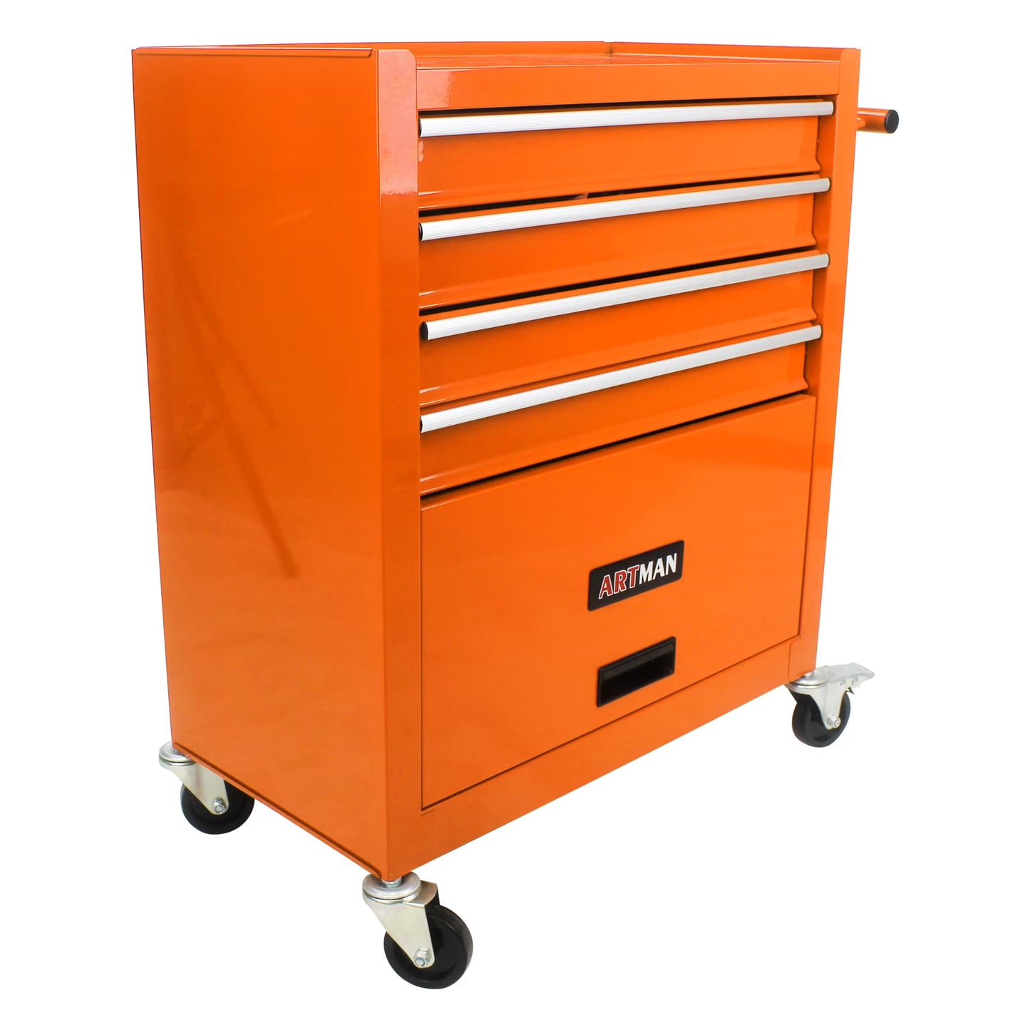 Aukfa Tool Chest, 24.5 in Steel Rolling Tool Box & Cabinet On Wheels for Garage, 4-Drawer, Blue