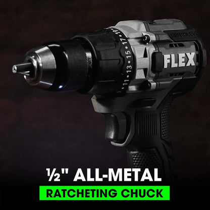FLEX FX1151-2A 1/2" 2 SPEED 24V DRILL DRIVER KIT 2 2.5AH BATTERIES W/CHARGER + BAG