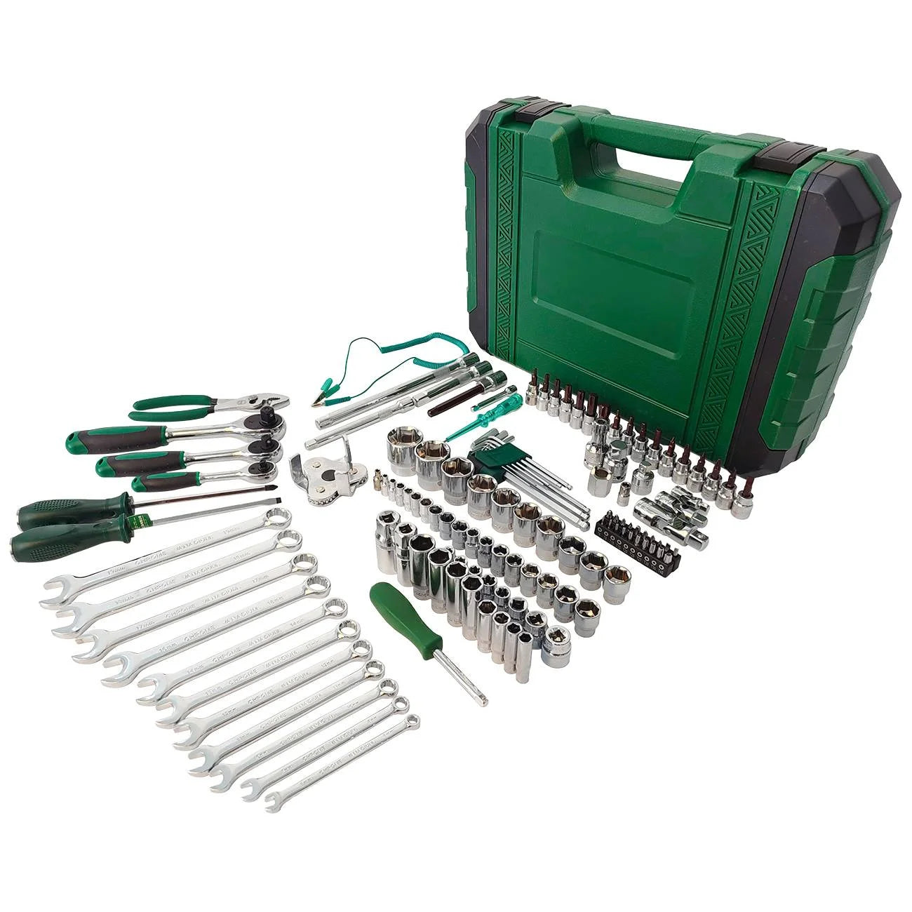 Dawot 124PC Mechanics Tool Set, Auto Repair Hand Tool Set, 1/2" 1/4" & 3/8" Drive Socket Tool Set - Including Ratchet Set Metric Sockets Wrenches Sets for Auto Repair Machine Repair