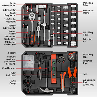 TLGREEN 799pcs Mechanic Tool Set with Trolley Case, Complete Household Tool Kit for Home, Automotive, Garage & Dorm
