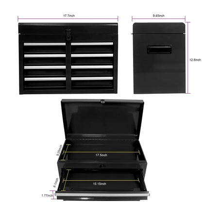 5-Drawer Rolling Tool Chest, Tool Storage Box with Wheels and Locking System, Removable Tool Cabinet with Bottom Cabinet and Adjustable Shelf, for Garage Warehouse Workshop