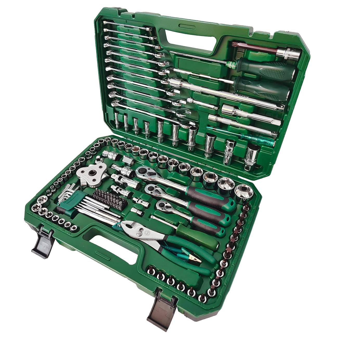 Dawot 124PC Mechanics Tool Set, Auto Repair Hand Tool Set, 1/2" 1/4" & 3/8" Drive Socket Tool Set - Including Ratchet Set Metric Sockets Wrenches Sets for Auto Repair Machine Repair