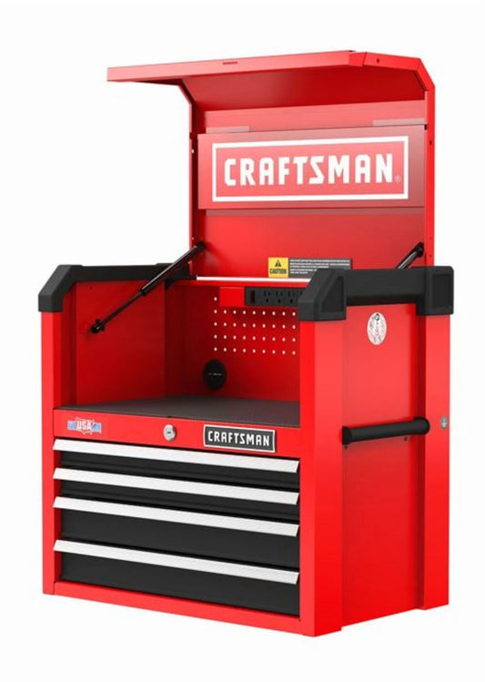 Craftsman Chest,4 Drawers,16" D,24-1/2" H,26"W,Red CMST32642RB