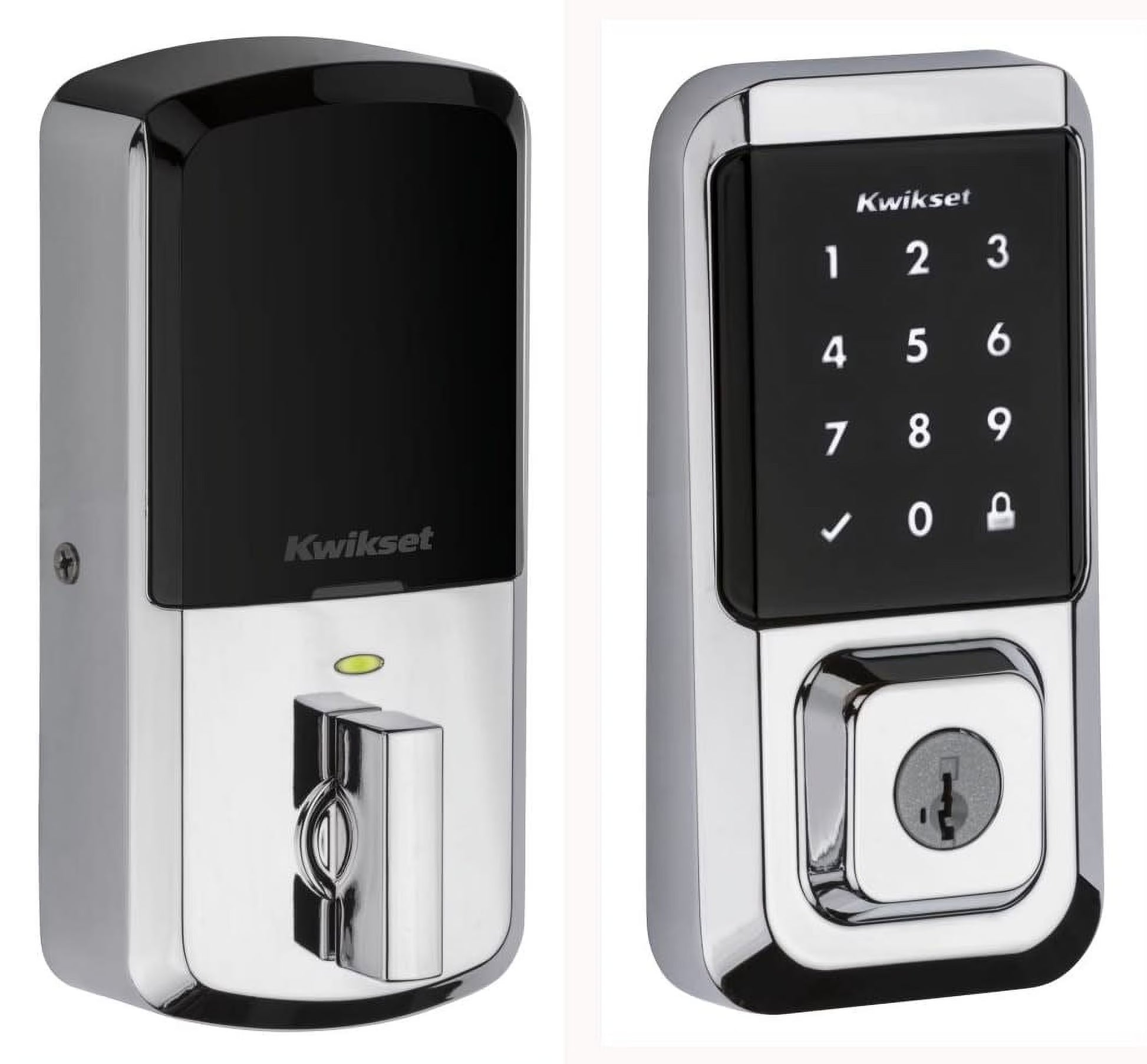Kwikset Halo Touchscreen Wi-Fi Smart Deadbolt Hardware Lock with Smartkey Satin Nickel