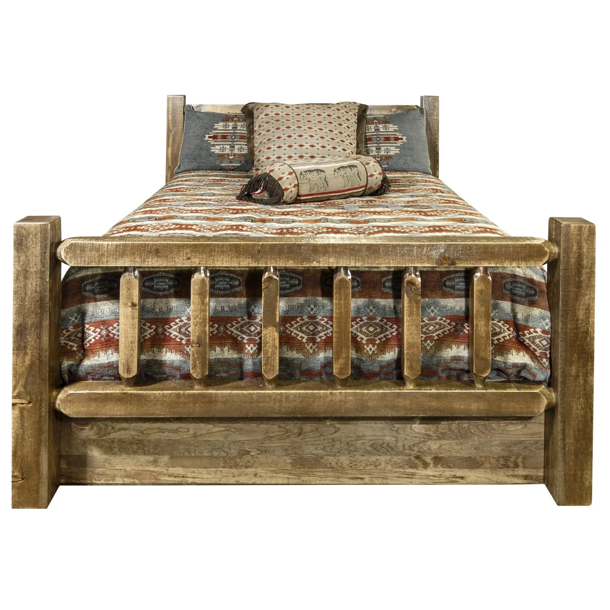 Homestead Collection California King Bed w/Storage, Stain & Lacquer Finish