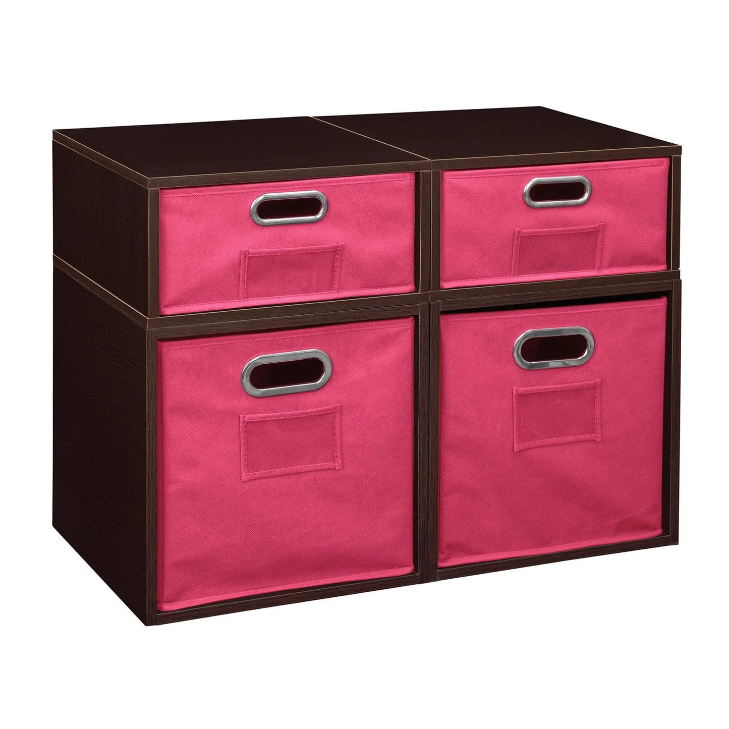 Regency Niche Cubo Modular Storage Shelf with Optional 2 Full and 2 Half Sized Folding Storage Bins