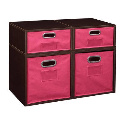 Regency Niche Cubo Modular Storage Shelf with Optional 2 Full and 2 Half Sized Folding Storage Bins