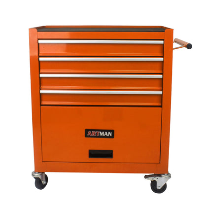 4 Drawers Multifunctional Tool Cart with Wheel Steel Tool Chest Storage Cabinet