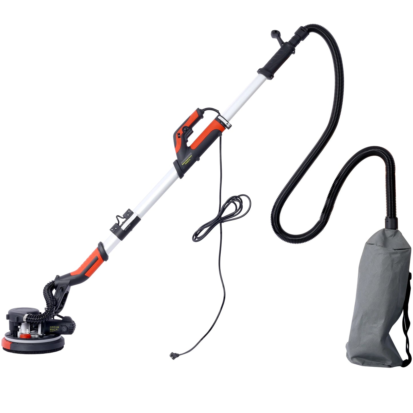 Electric Drywall Sander with Vacuum, 780W Power Sander for Drywall Dustless Floor Sander with Variable Speed 900-1800RPM, LED Light, Extendable, Foldable Handle, 4M Power Cable, Yellow+Black