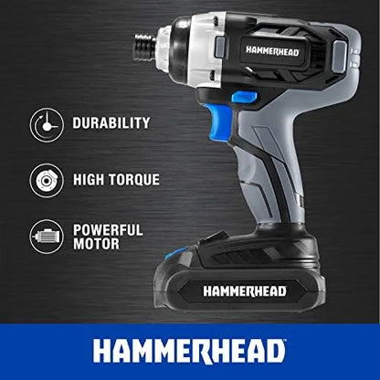 20V Cordless 2-Tool Combo Kit: Drill and Impact Driver with 1.5Ah Battery and Charger - HCC2020
