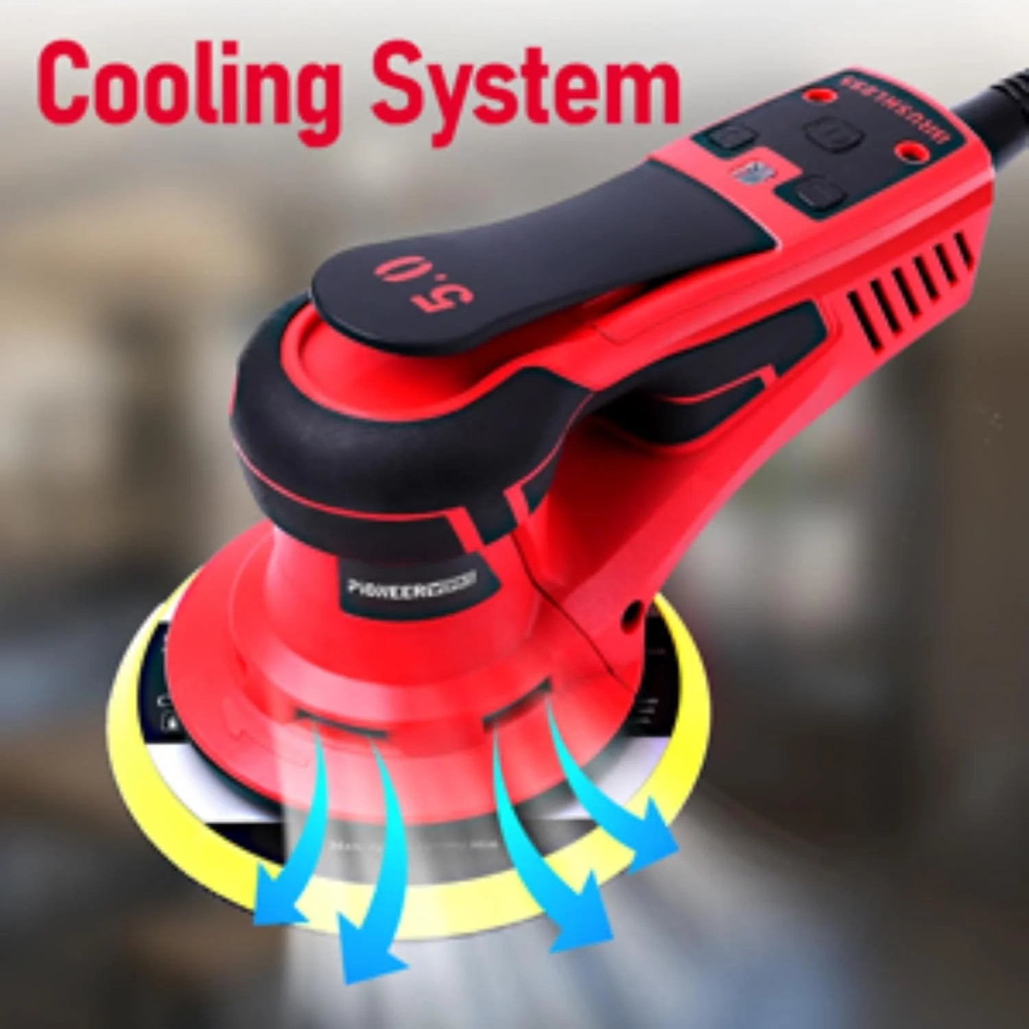 Electric Random Orbital Sander, Brushless Motor, Powerful 350W & Low Vibration Palm Sander, 10000 RPM Variable Speed, 6-Inch for Woodworking, Polishing, Carpentry
