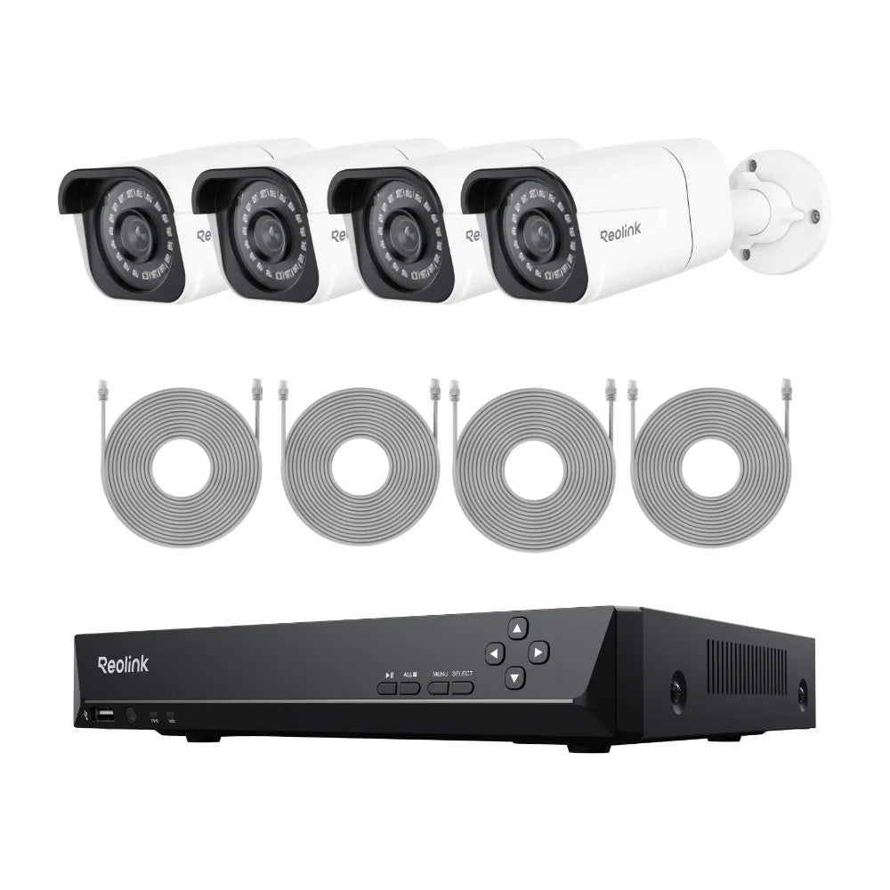 Reolink 4K 8CH Outdoor PoE Camera System,4Pcs 8MP Video Security Camera Smart Person/Vehicle Motion Detection,24/7 Recording