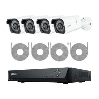 Reolink 4K 8CH Outdoor PoE Camera System,4Pcs 8MP Video Security Camera Smart Person/Vehicle Motion Detection,24/7 Recording