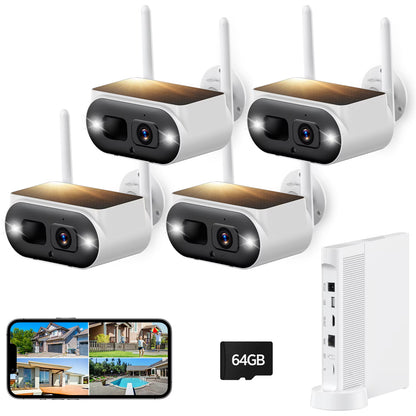 TOGUARD SC51 10CH 4MP Solar Wireless Security Camera System Outdoor with NVR, CCTV Camera Security System HDMI Output