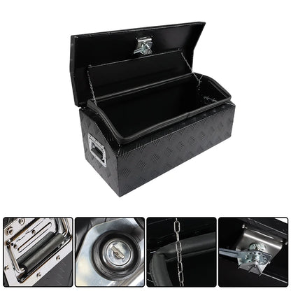 Genrics 30" x 13" x13" Black Aluminum Underbody Tool Box for Truck Pickup RV Trailer ATV