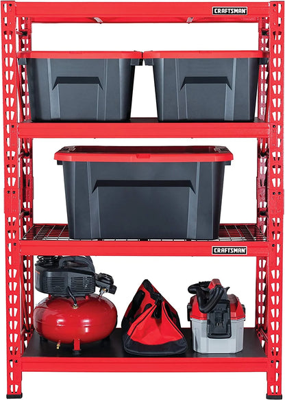 Craftsman 2-Shelf 3-Foot Tall Stackable Tool Chest Depth Storage Rack, 2-Pack, Red 3-Feet, 2 Set