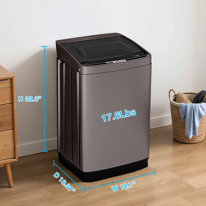 TABU Washer and Dryer Set, 17.6LBS Full Automatic Washing Machine & 8.8LBS Portable Dryer (Gray& White)