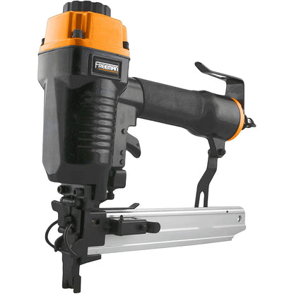 Freeman PFS16 Durable Pneumatic 16 Gauge 1 Inch Ergonomic and Lightweight Fencing Stapler with Belt Hook, Air Tool Oil, and Adjustment Tools
