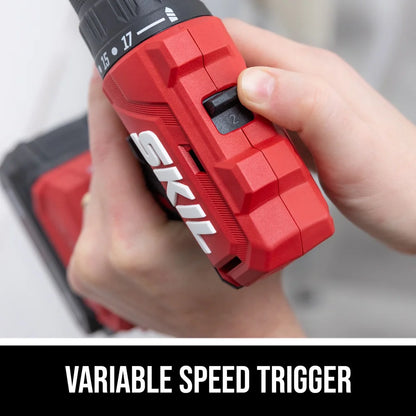 SKIL PWRCORE 20? Brushless 20V 1/2 In. Drill Driver with 2.0Ah Battery and Standard Charger-DL6280B-10