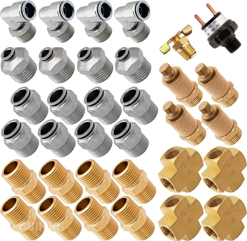 Vixen Air Suspension Kit for Truck/Car Bag/Air Ride/Spring. On Board System- Dual 200psi Compressor, 6 Gallon Tank. For Boat Lift,Towing,Lowering,Load Leveling,Onboard Train Horn VXX1208FW/4863DCF