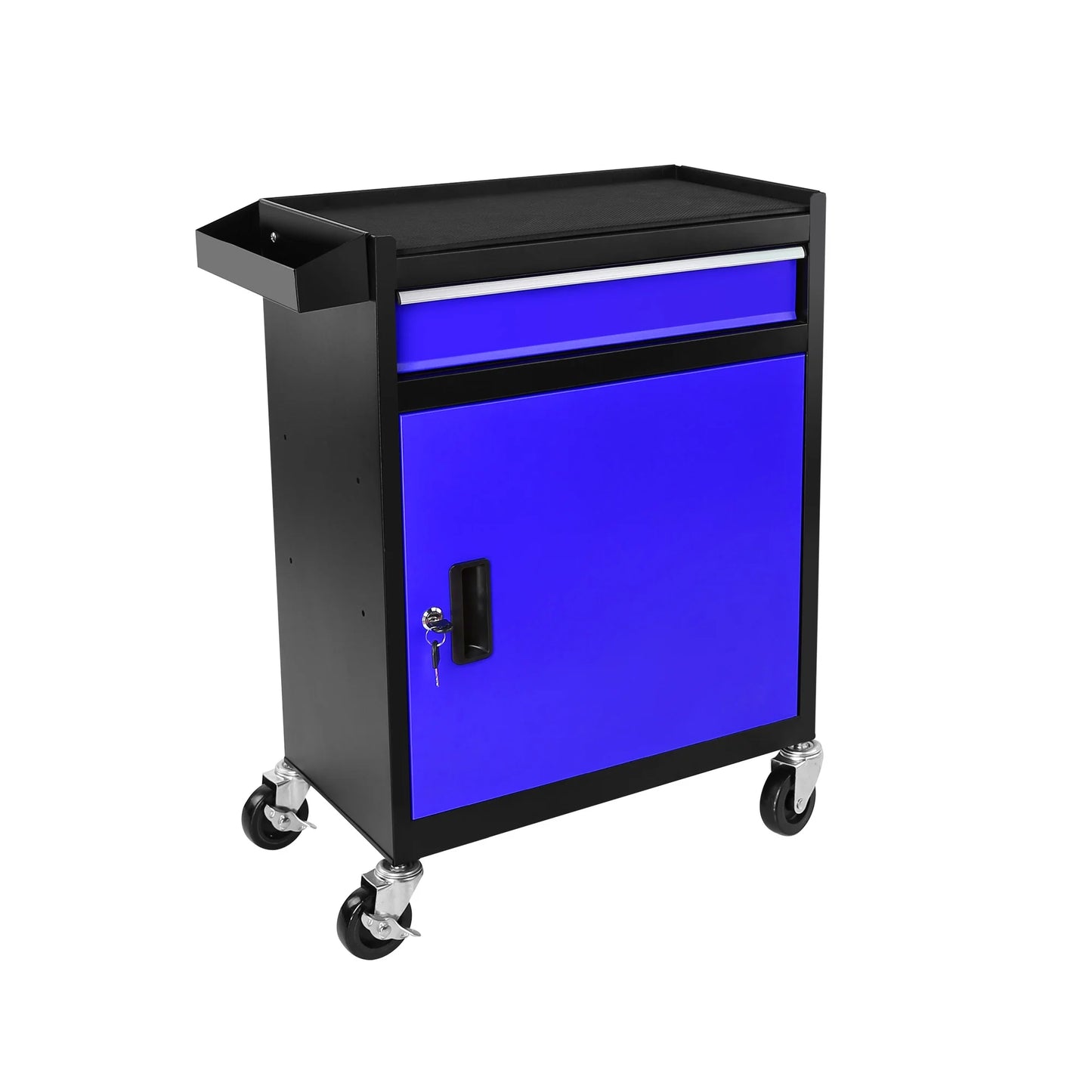 5-Drawer Rolling Tool Box, 2-IN-1 Hidden Multifunctional Tool Chest, Blue Tool Box on Wheels Storage Tool Organizer Cart, Hooks, Classification Box, Liner