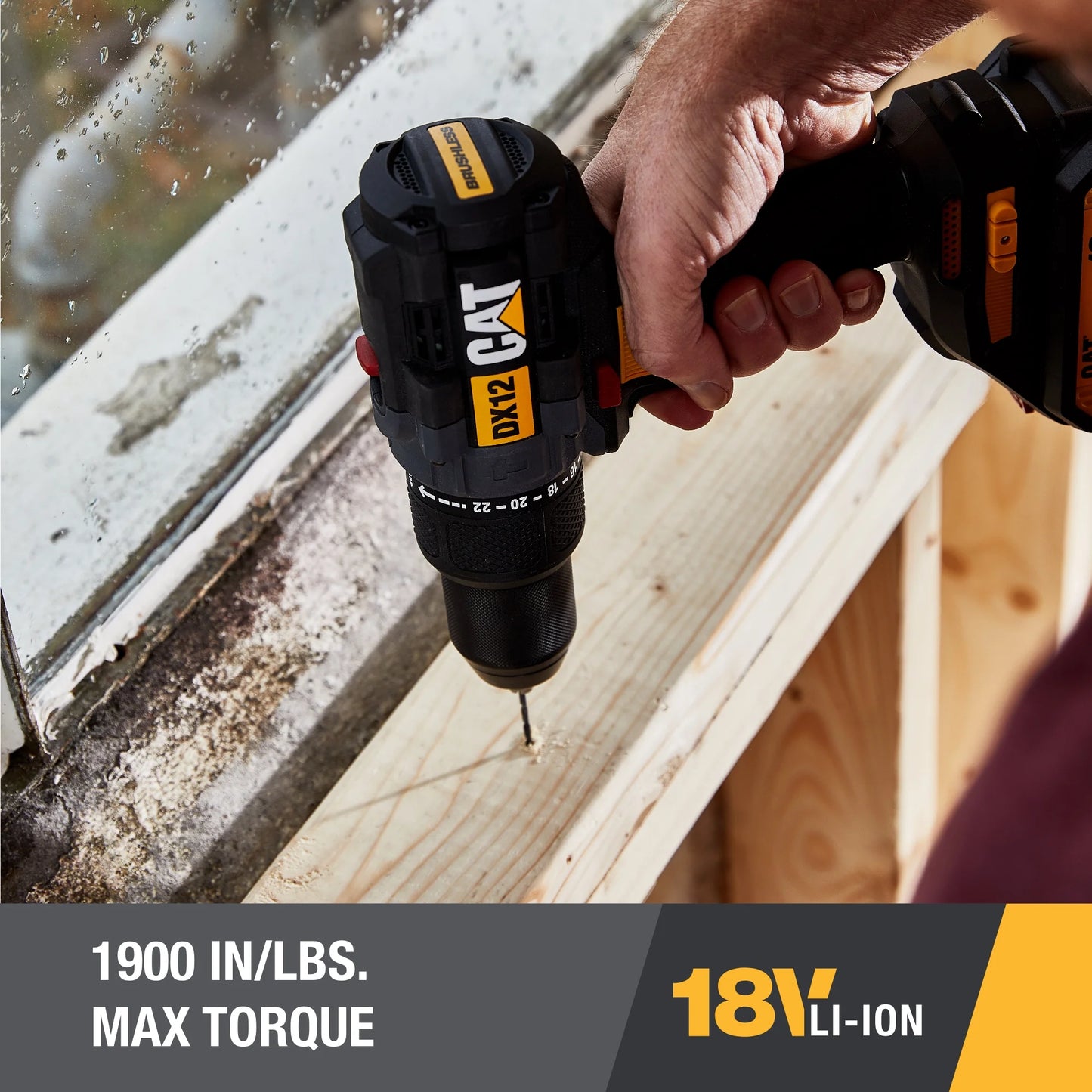 Caterpillar Cat DX12K 18V Cordless Hammer Drill & Impact Driver Combo Kit with 2 Batteries