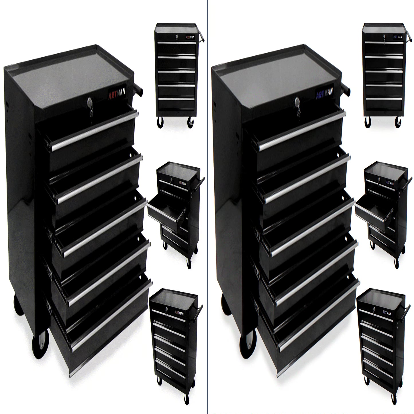 ARTMAN 5 Drawer Rolling Tool Chest, Tool Storage Cabinet with Wheels and Drawers for Garage Warehouse