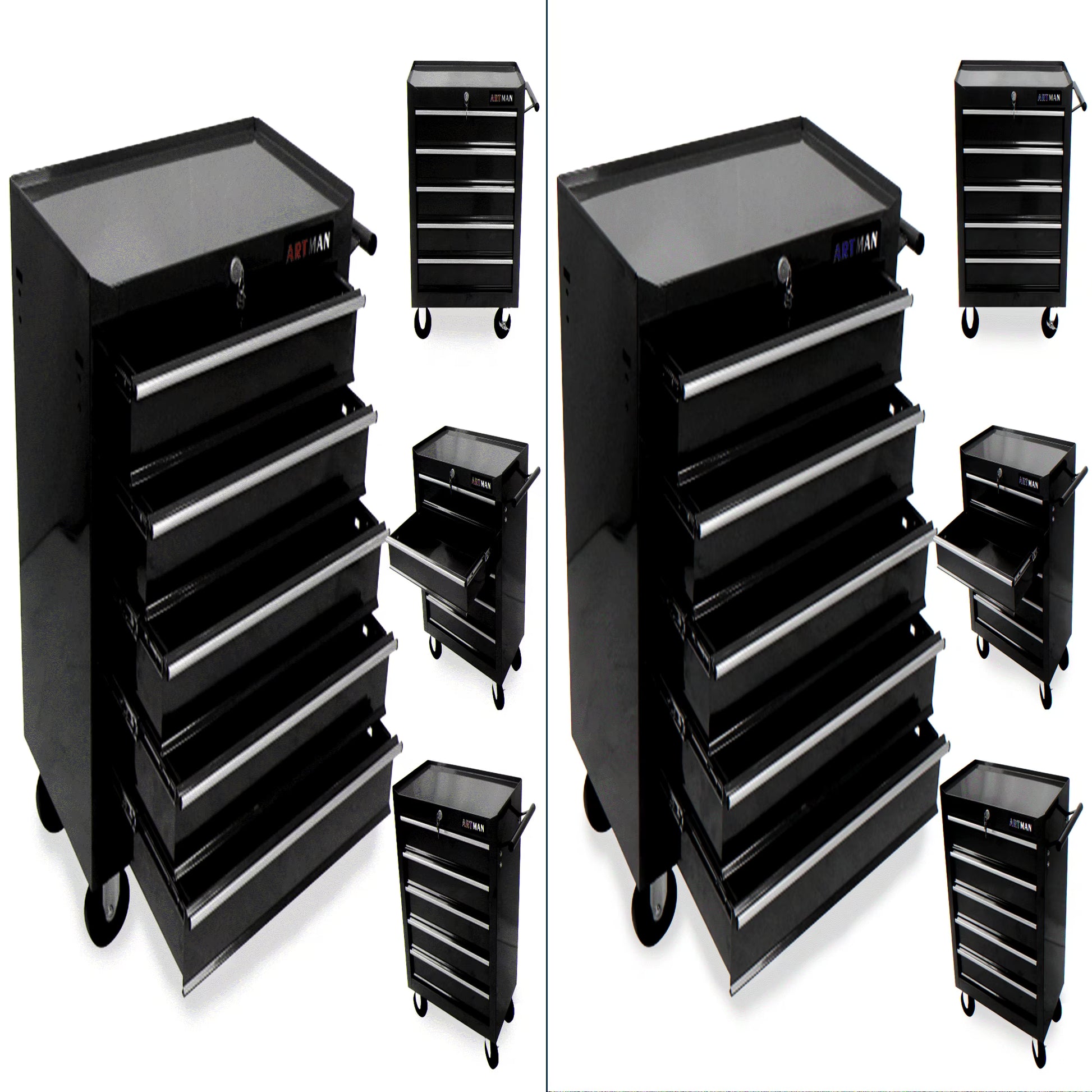 ARTMAN 5 Drawer Rolling Tool Chest, Tool Storage Cabinet with Wheels and Drawers for Garage Warehouse