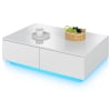 Hommpa High Gloss Black Coffee Table with 2 Drawers LED Sofa Side End Tea Table Modern Living Room Furniture with Storage Space