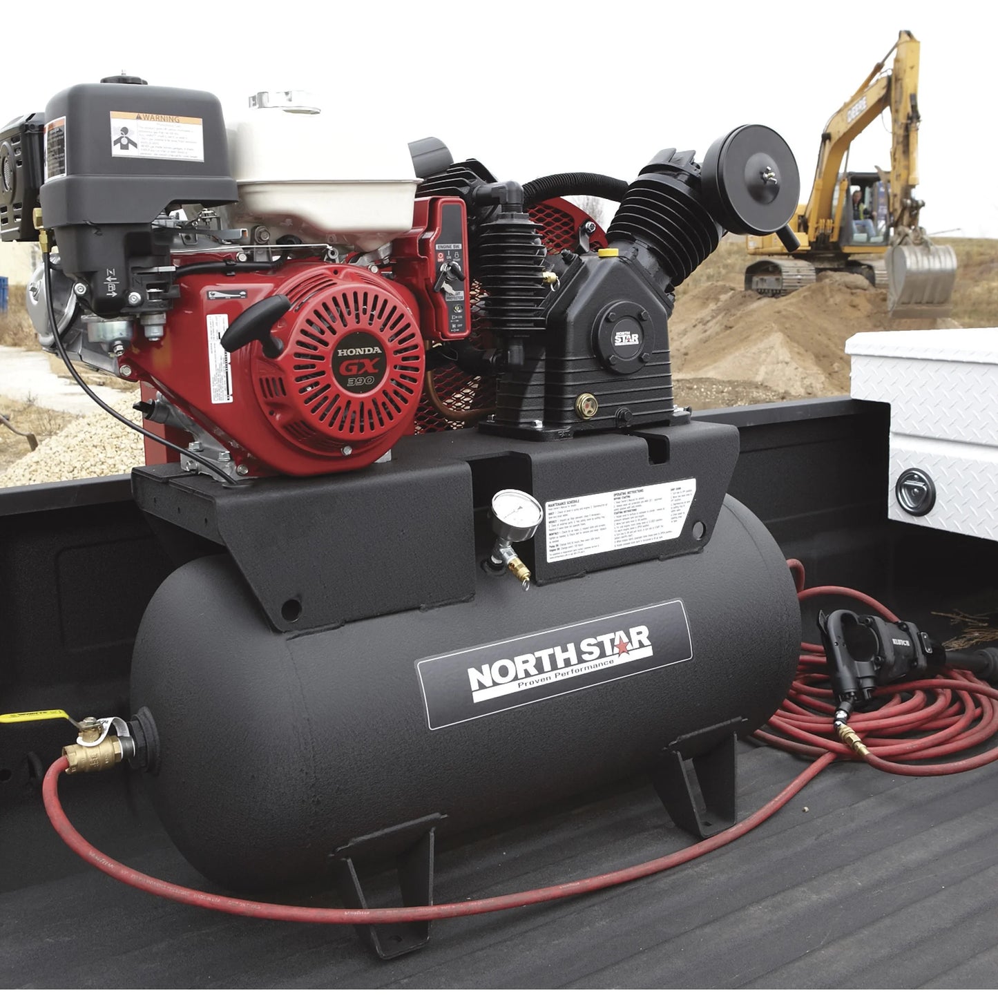NorthStar Gas-Powered Air Compressor, Honda GX390 OHV Engine, 30-Gallon Horizontal Tank, 24.4 CFM @ 90 PSI