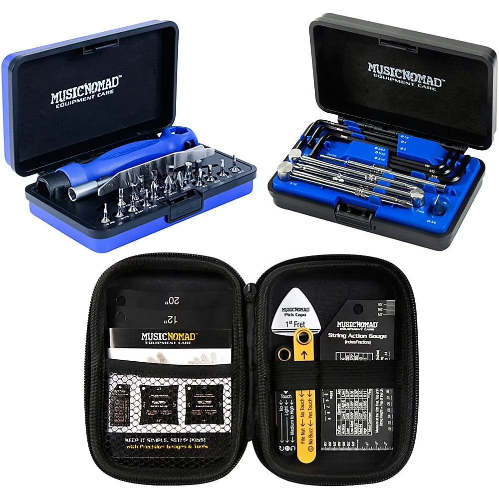 MusicNomad KEEP IT SIMPLE, SETUP (KISS)? Starter Kit Bundle - 6 pc. Gauge Set, 26 pc. Guitar Tech Tool Set, 11 pc. Truss Rod Wrench Set (MN609)
