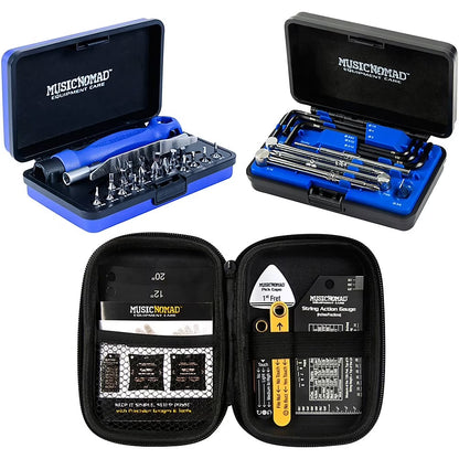 MusicNomad KEEP IT SIMPLE, SETUP (KISS)? Starter Kit Bundle - 6 pc. Gauge Set, 26 pc. Guitar Tech Tool Set, 11 pc. Truss Rod Wrench Set (MN609)