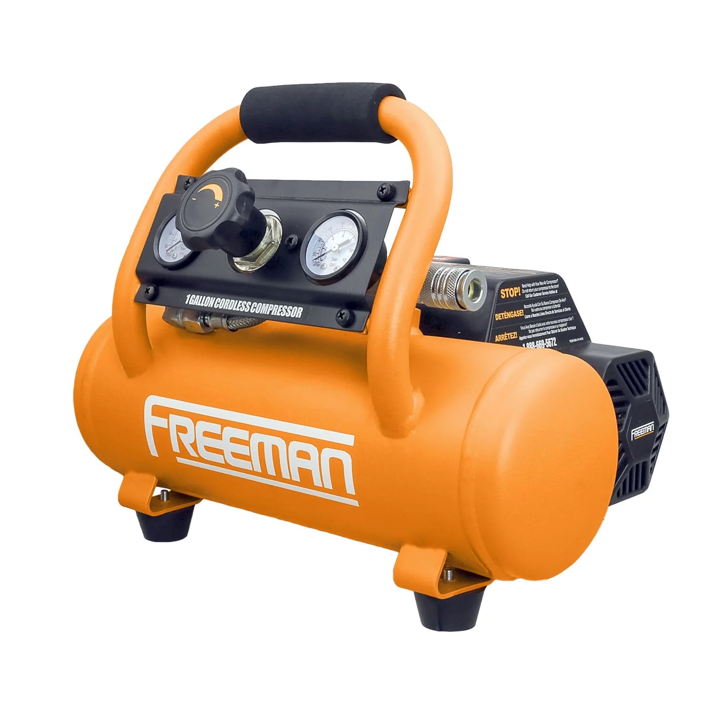 Freeman PE1GCCK 20V Cordless 1 Gal. Air Compressor with 3-in-1 Pneumatic Finish Nailer/Stapler, Battery, Charger, Air Hose, Inflation Accessory Kit and Fasteners (600 Count) - 700 Shots per Charge