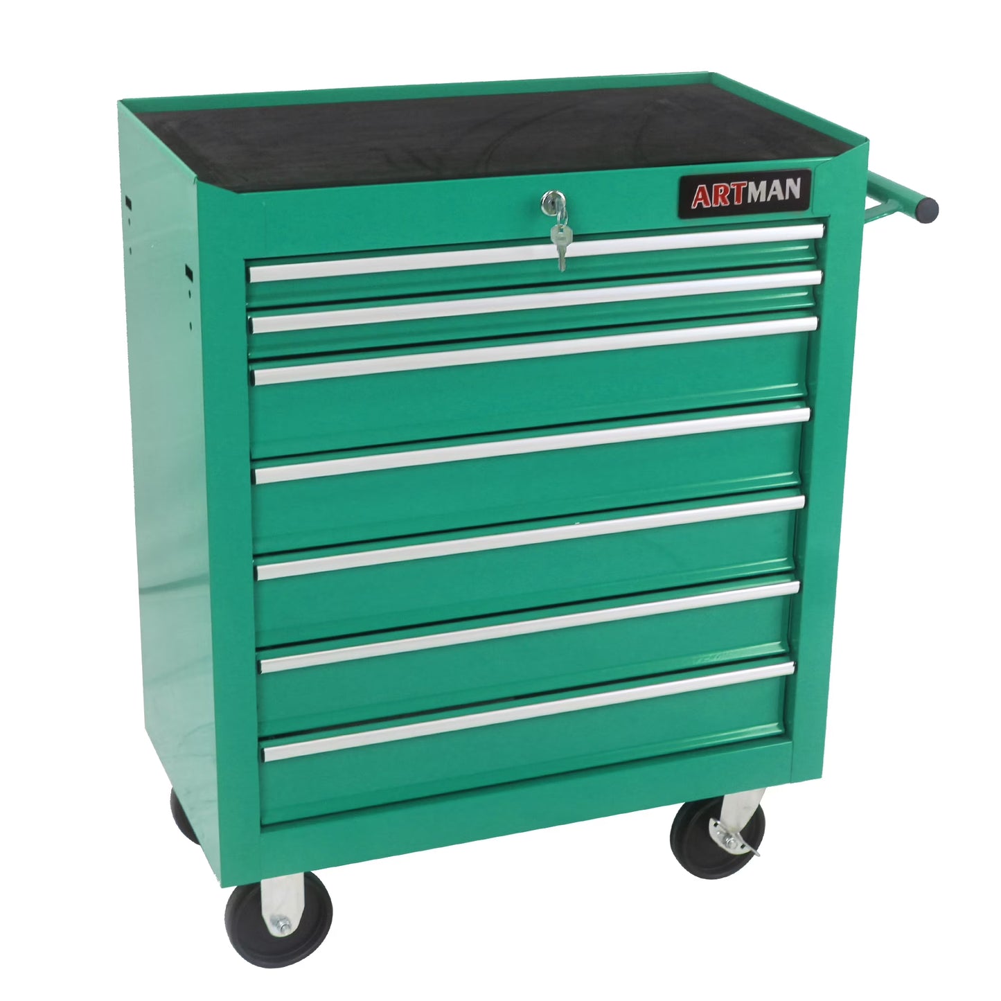 JXXRZ 4-Drawer Rolling Tool Cart with Wheels, Stainless Steel Top & Lock for Garage Workshop, Black& Red