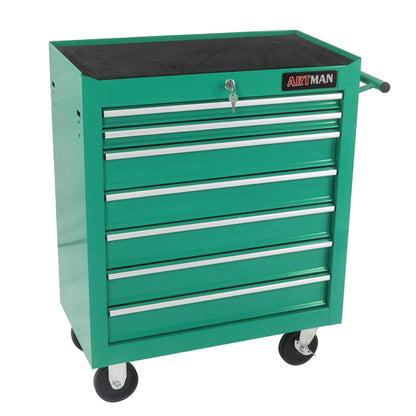 JXXRZ 4-Drawer Rolling Tool Cart with Wheels, Stainless Steel Top & Lock for Garage Workshop, Black& Red