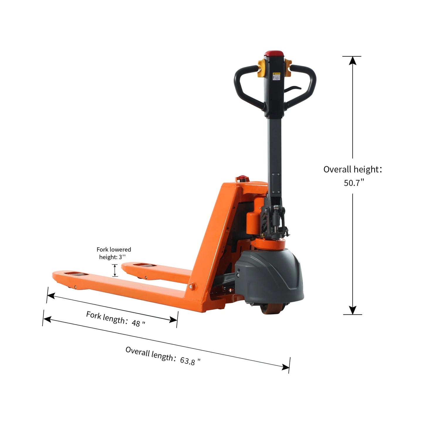 Tory Carrier 3300lbs Lithium Powered Pallet Trucks Electric Pallet Jack 48"Lx27"W