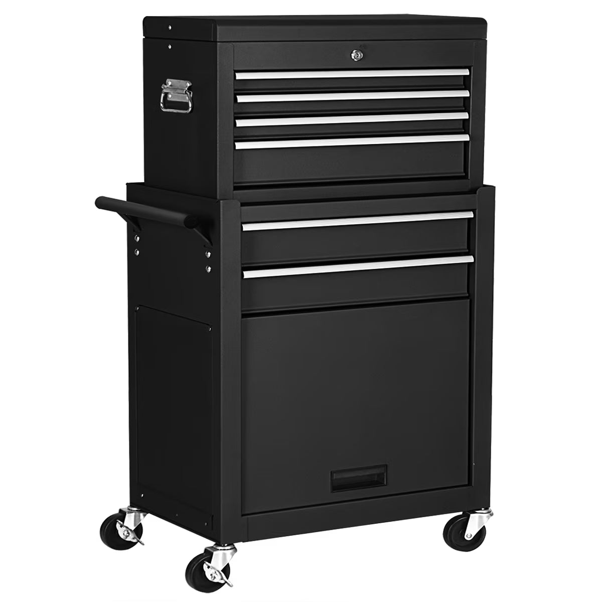 Costway 2 in 1 Rolling Cabinet Storage Chest Box Organizer w/6 Drawers Black