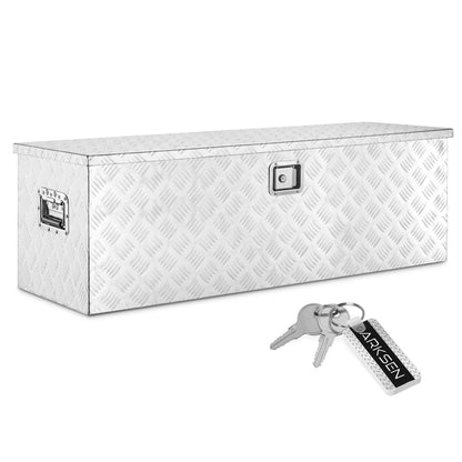 ARKSEN 33" Trailer Truck Pickup Aluminum Tongue Storage Tool Box, Silver