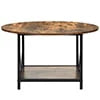 DWVO Round Coffee Table, 31.5" Industrial Design Furniture Sturdy Metal Frame Legs Table, Cocktail Table with Storage Open Shelf for Living Room, Gray