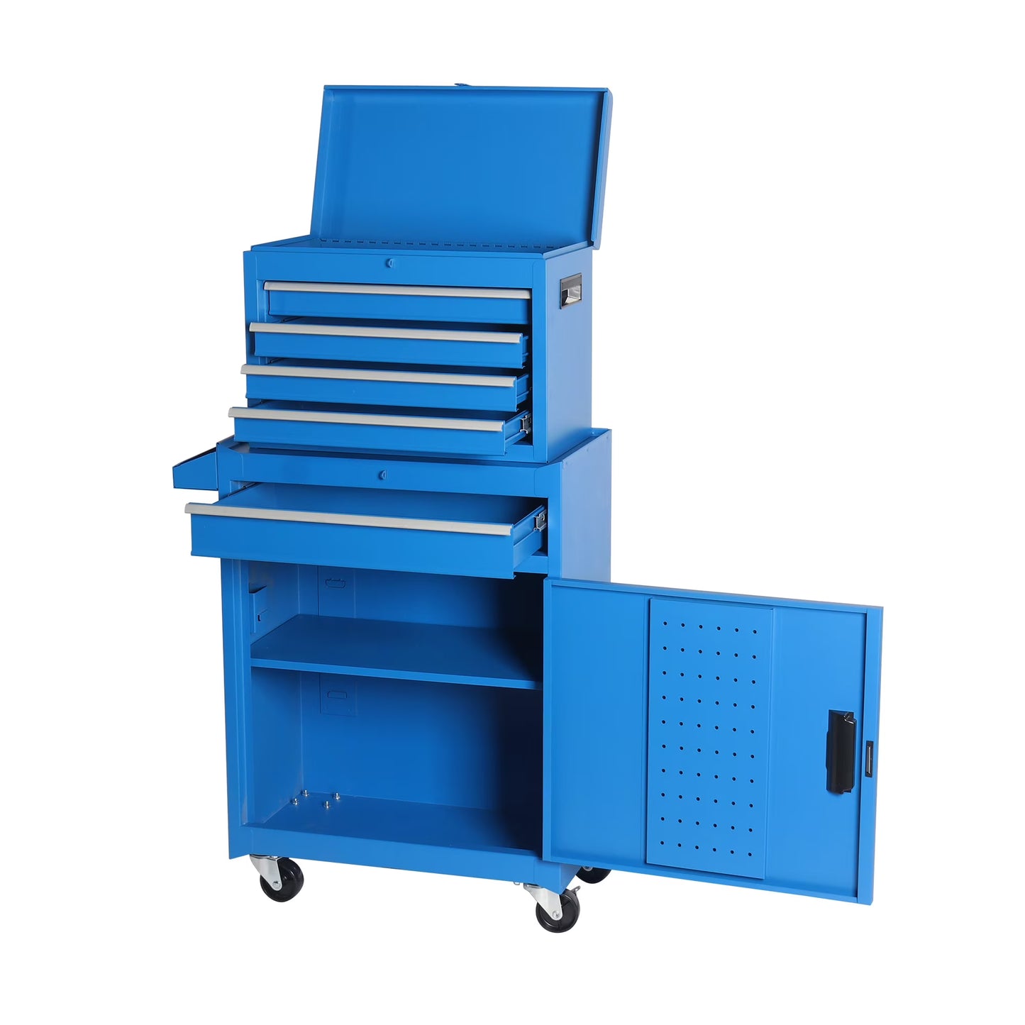 Tool Chest, 5-Drawer Rolling Tool Storage Cabinet with Detachable Top Tool Box