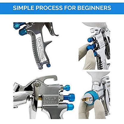 DeVilBiss STARTINGLINE HVLP Spray Gun for Painting Control 1.3mm Gravity Feed Paint Gun with 600milliliter Plastic Cup