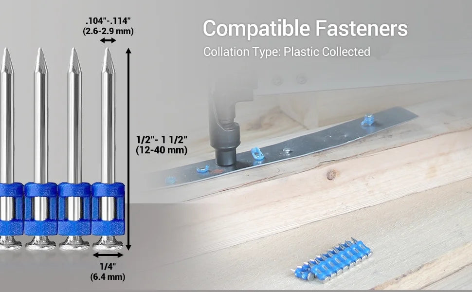MEITE MTCS3040L Pneumatic Concrete and Steel Pinner 12Gauge 1/2" to 1-1/2" Length Concrete Nailer
