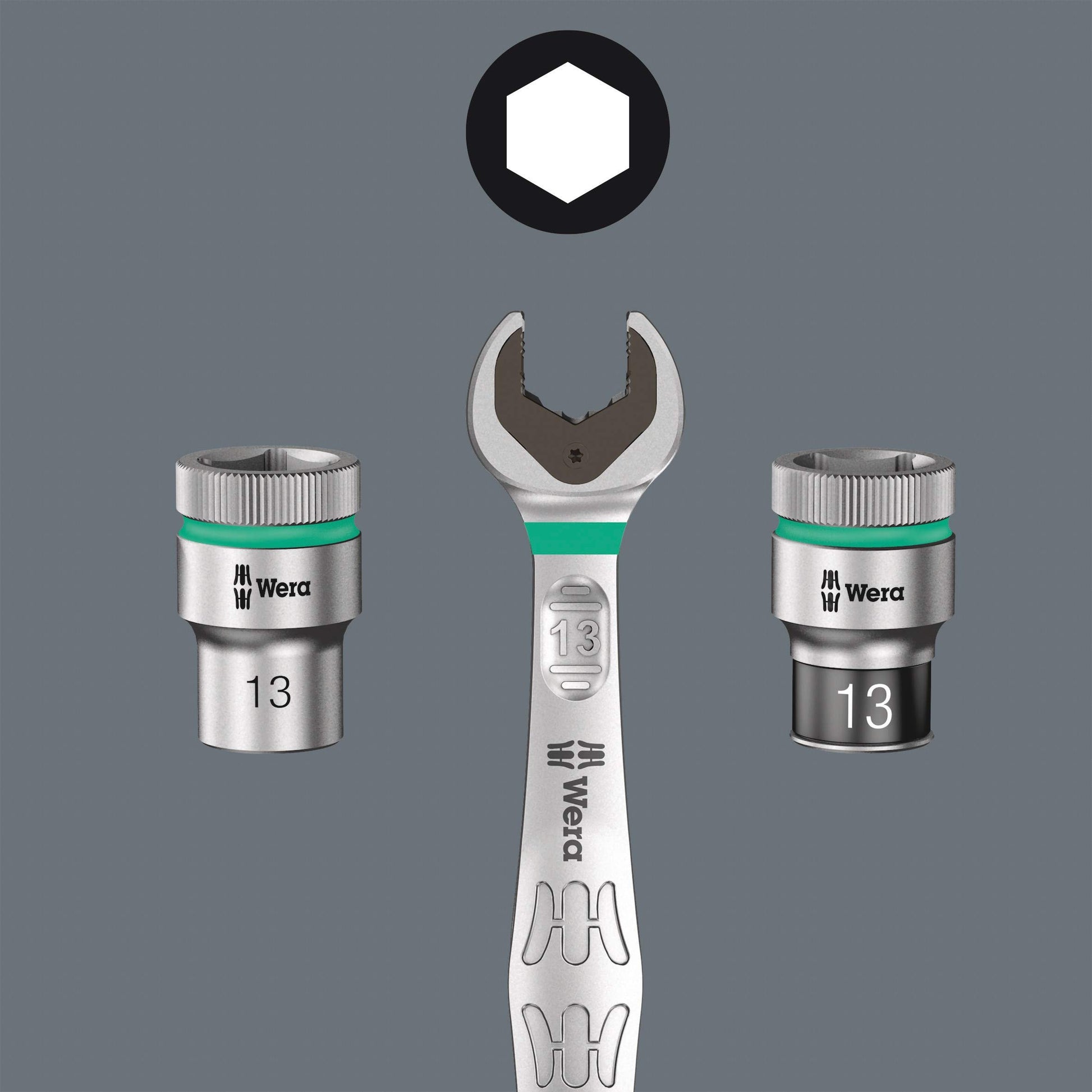 Wera 020090 Joker Combination Wrench with Switch 4 Piece Set - Metric
