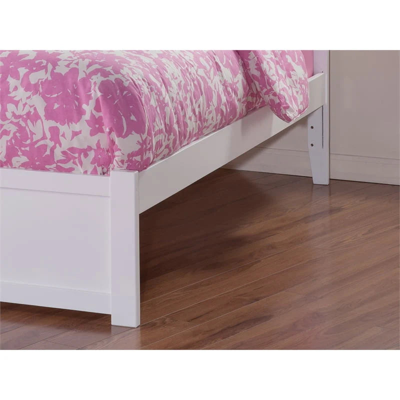 Leo & Lacey Classic Hardwood Storage Platform Bed, Twin-XL, White