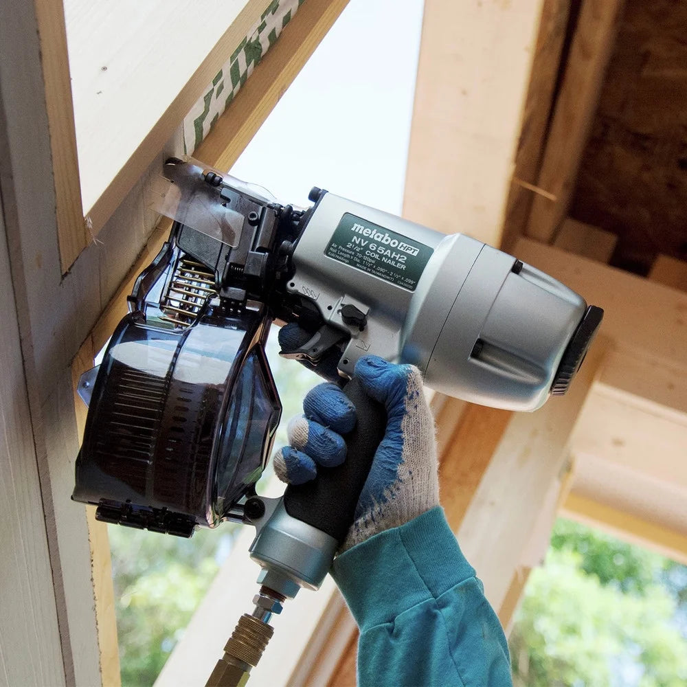 Metabo HPT Coil Siding Nailer, 1-1/2 inch to 2-1/2 inch Siding Nails, Side load, Tilt Bottom Magazine (NV65AH2)